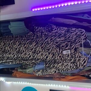 Zebra Print Long Sleeve Dress